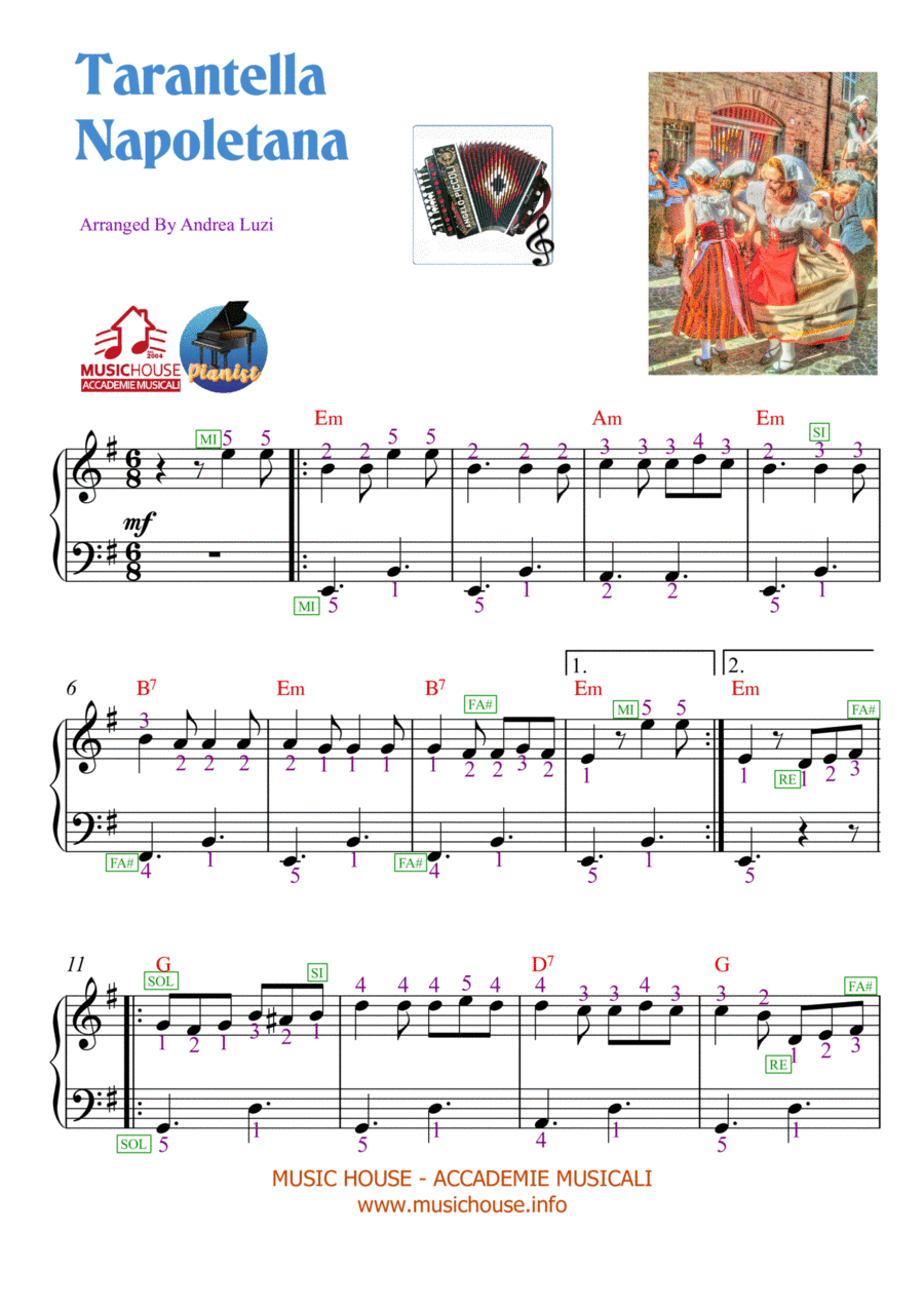 Tarantella Napoletana - EASY PIANO Easy Piano scores gallery preview page 1