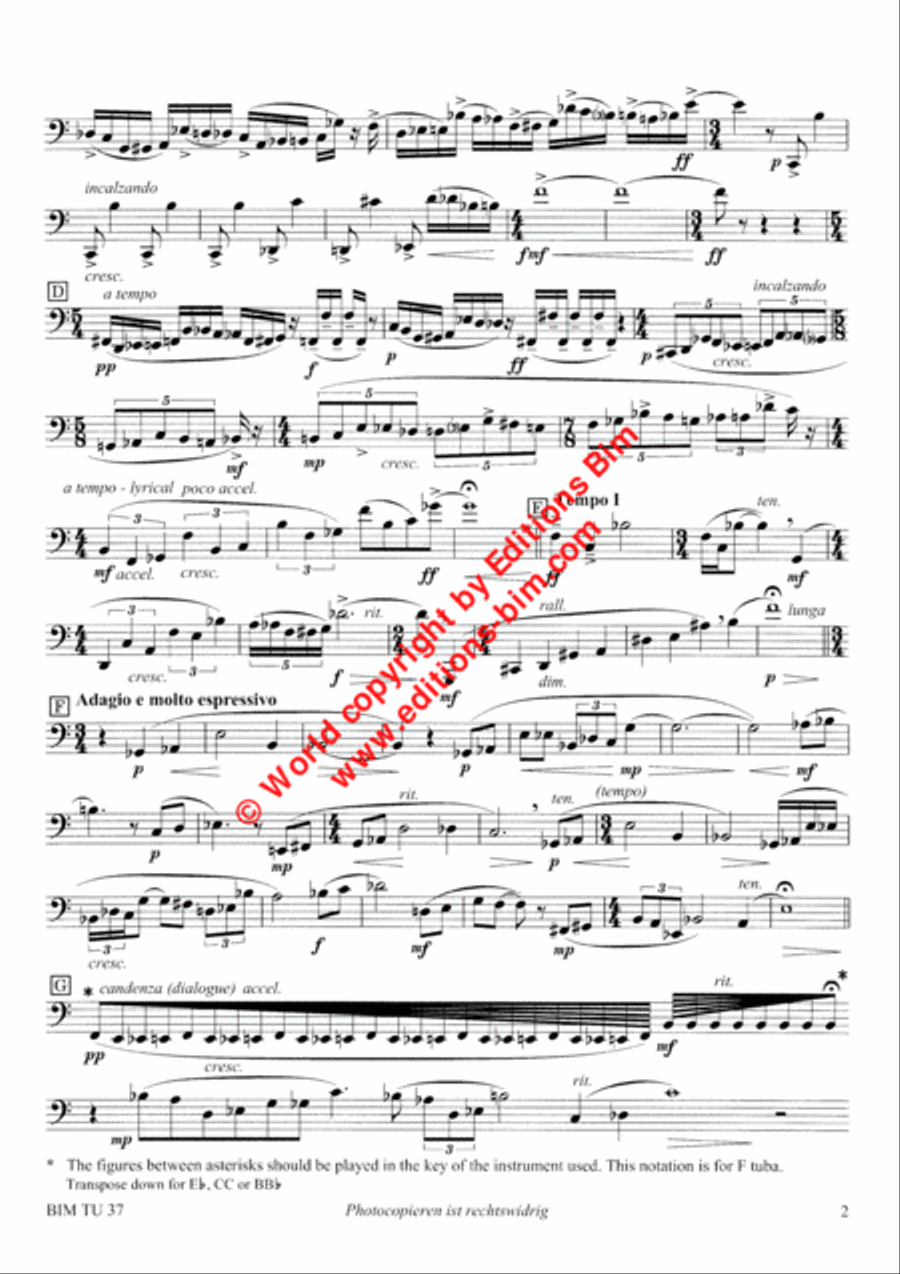 Salve Venere, Salve Marte Tuba scores gallery preview page 3