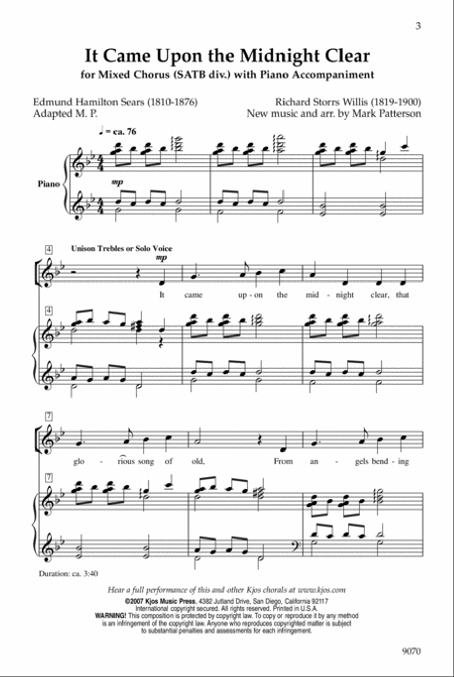 It Came Upon the Midnight Clear Choir scores gallery preview page 3