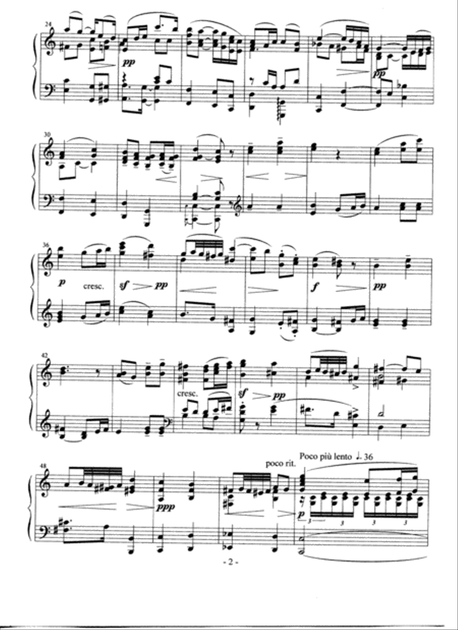 Elgar,E. : Larghetto from Serenade ( piano solo) Piano Solo scores gallery preview page 2