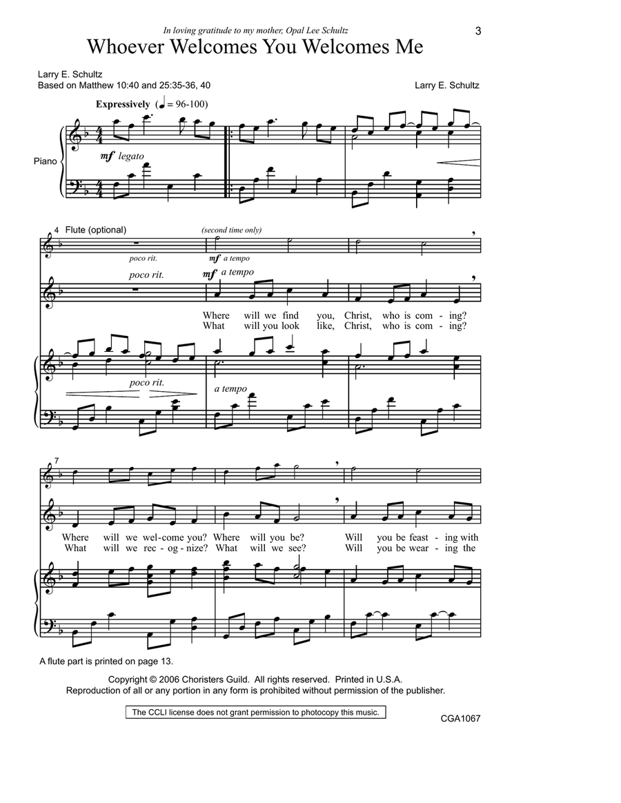 Whoever Welcomes You Welcomes Me Choir - Digital Sheet Music page 3