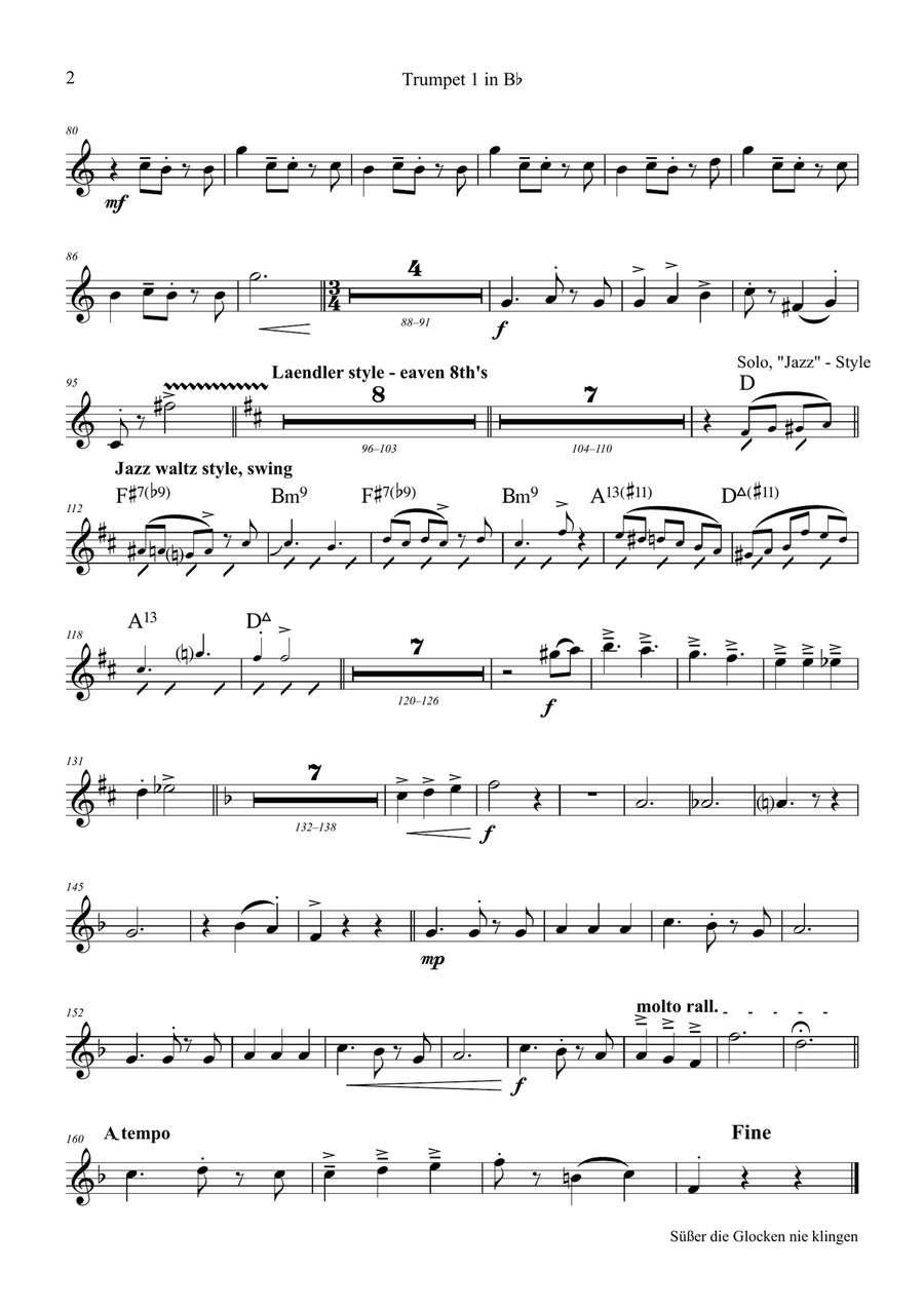 Süßer die Glocken nie klingen - German Christmas Song - Brass Quintet Brass Quintet scores gallery preview page 6