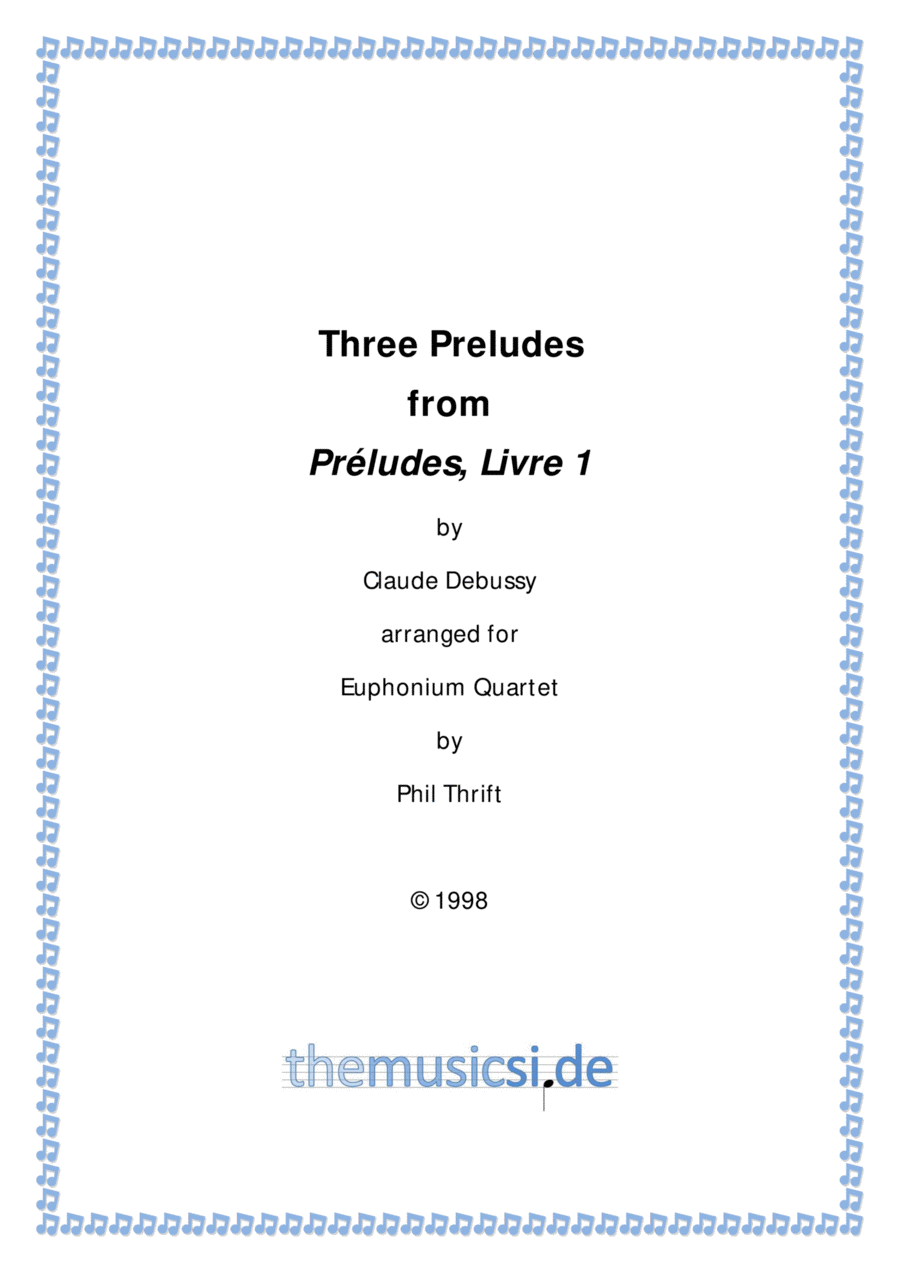 Three Debussy Preludes for Euphonium Quartet Euphonium Quartet scores gallery preview page 1
