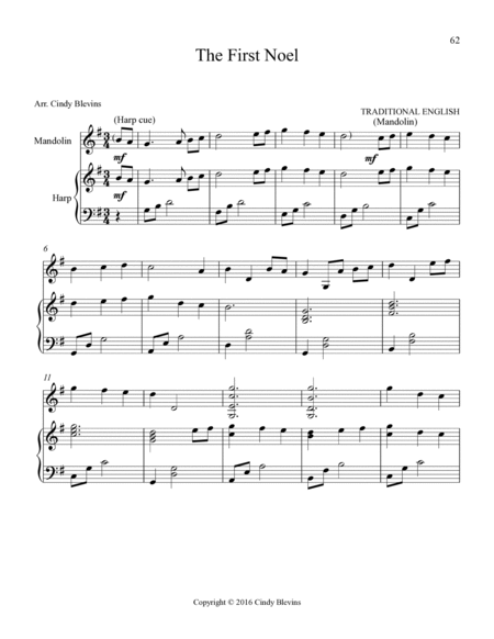 Harp and Mandolin (Do Christmas) 10 arrangements for harp and mandolin, with bonus mandolin solos image number null