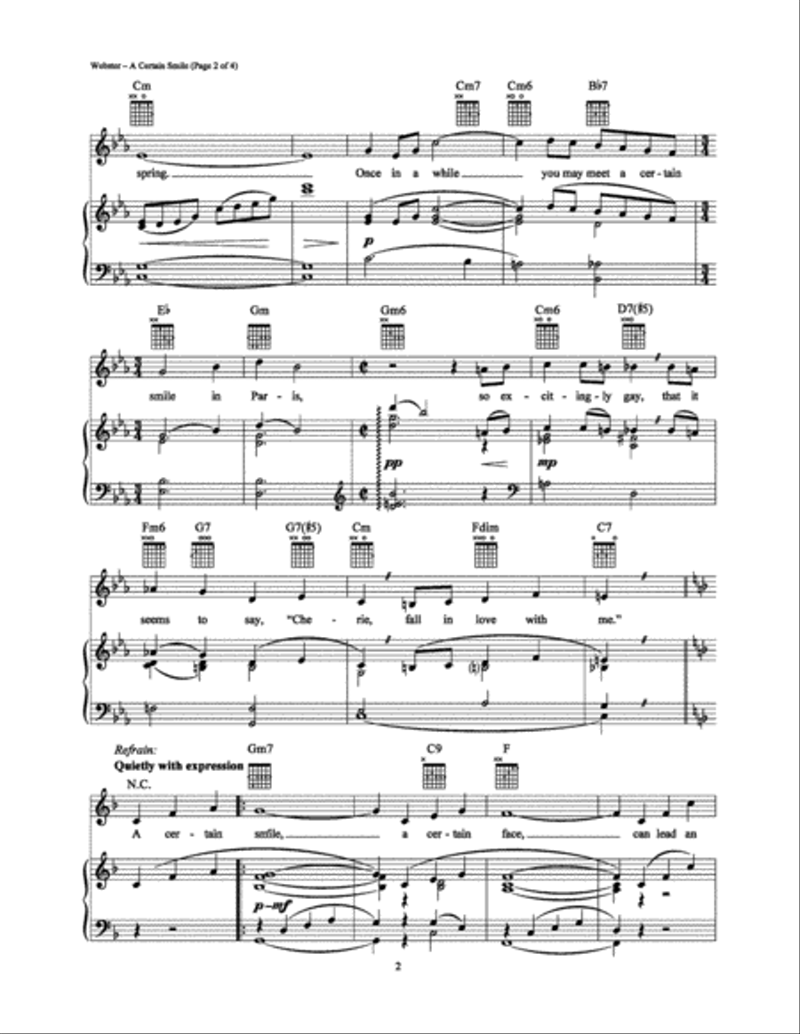 A Certain Smile A Certain Smile Piano, Vocal, Guitar scores gallery preview page 2