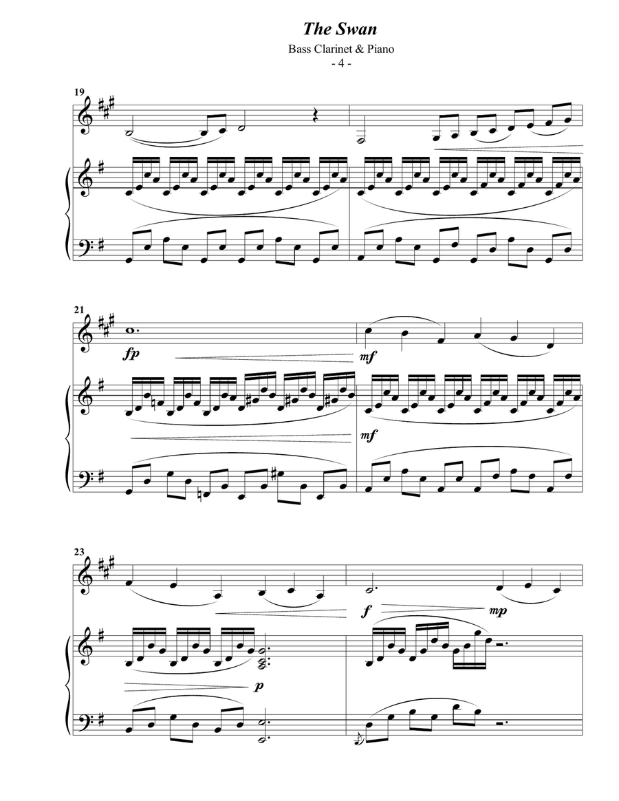 Saint-Saens: The Swan for Bass Clarinet & Piano image number null