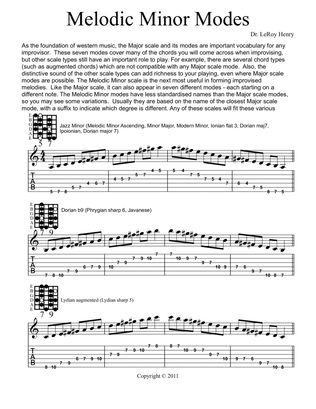Melodic Minor Modes for Guitar