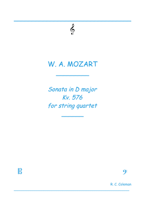 Mozart Sonata kv. 576 for String quartet