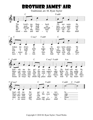 Book cover for Brother James Air (Psalm 23) - Lead Sheet (Easy Ukulele)