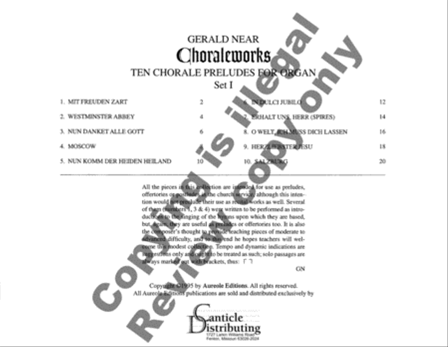 Choraleworks I Ten Chorale Preludes for Organ Organ Solo scores gallery preview page 3