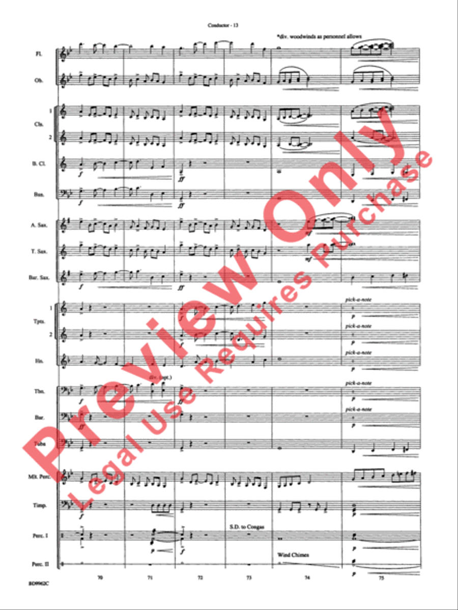 Rites of Tamburo Concert Band scores gallery preview page 16