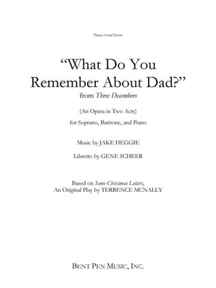 Book cover for What do you Remember about Dad? (piano/vocal score)