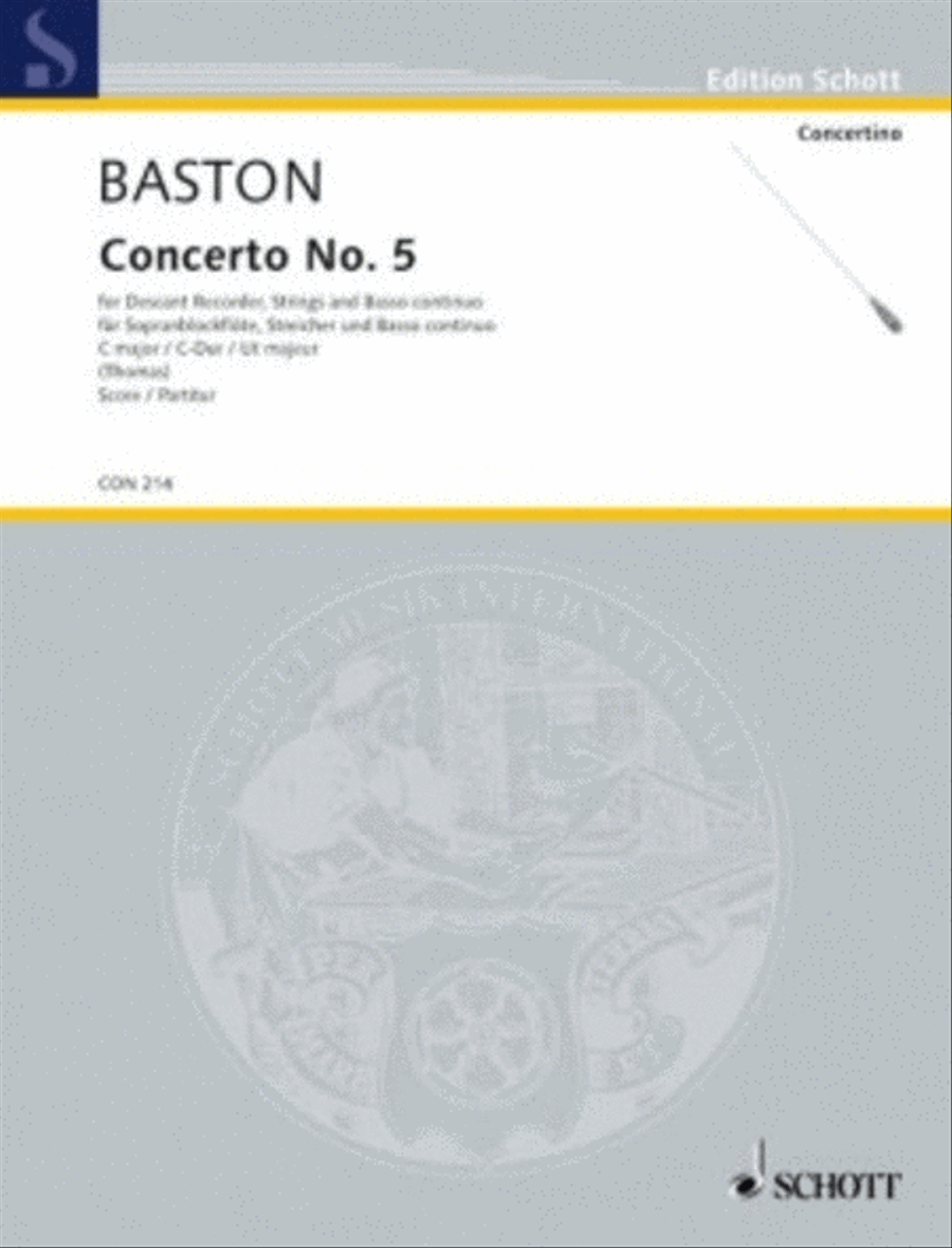 Recorder Concerto No. 5 in C Major Chamber Orchestra scores gallery preview page 1