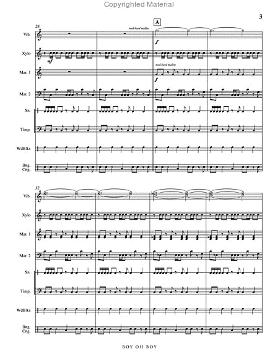 Boy, Oh Boy Percussion Ensemble scores gallery preview page 4