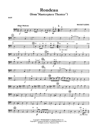 Rondeau (Theme from Masterpiece Theatre): String Bass