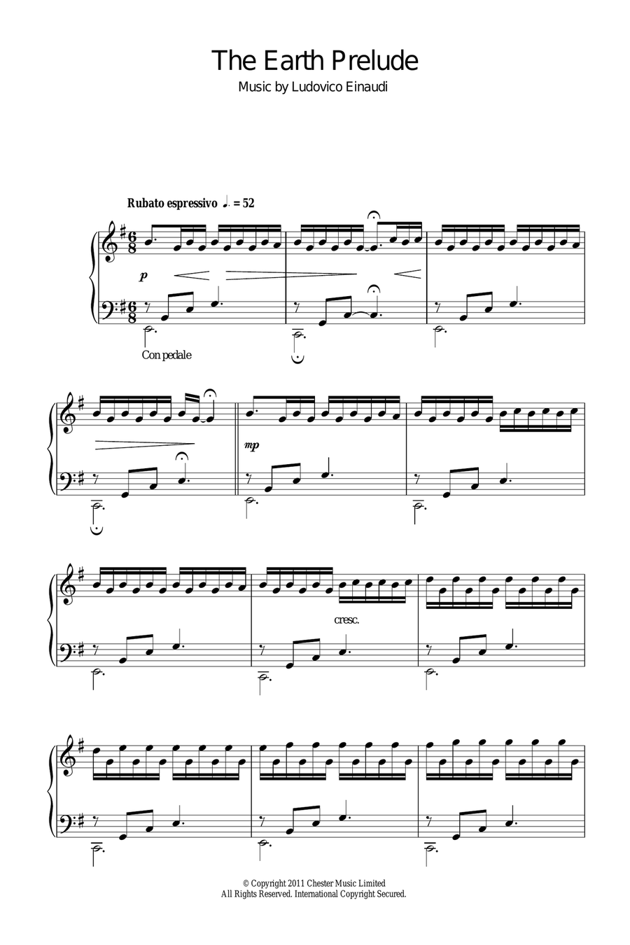 The Earth Prelude Piano Solo scores gallery preview page 1
