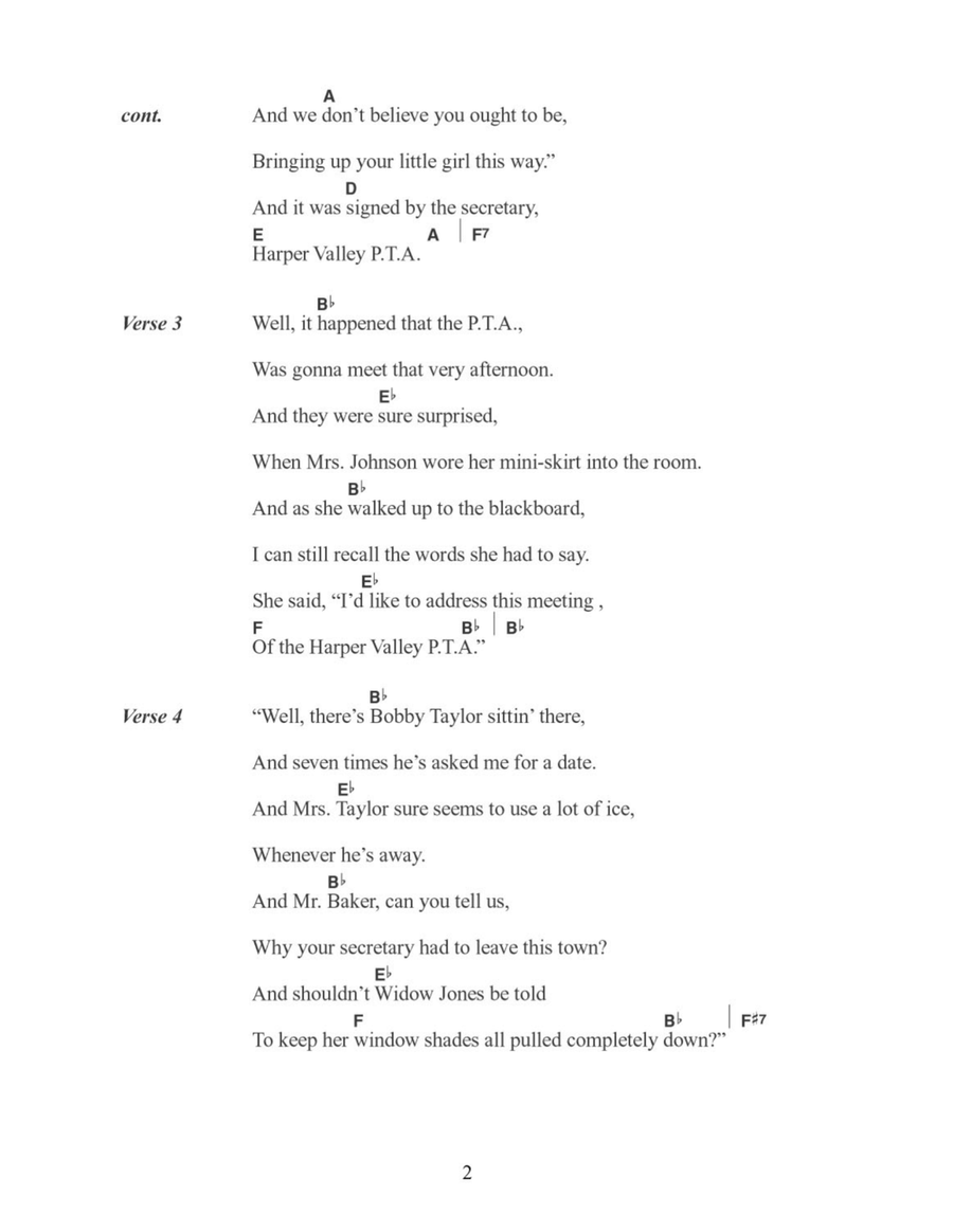 Harper Valley P.T.A. Electric Guitar scores gallery preview page 2