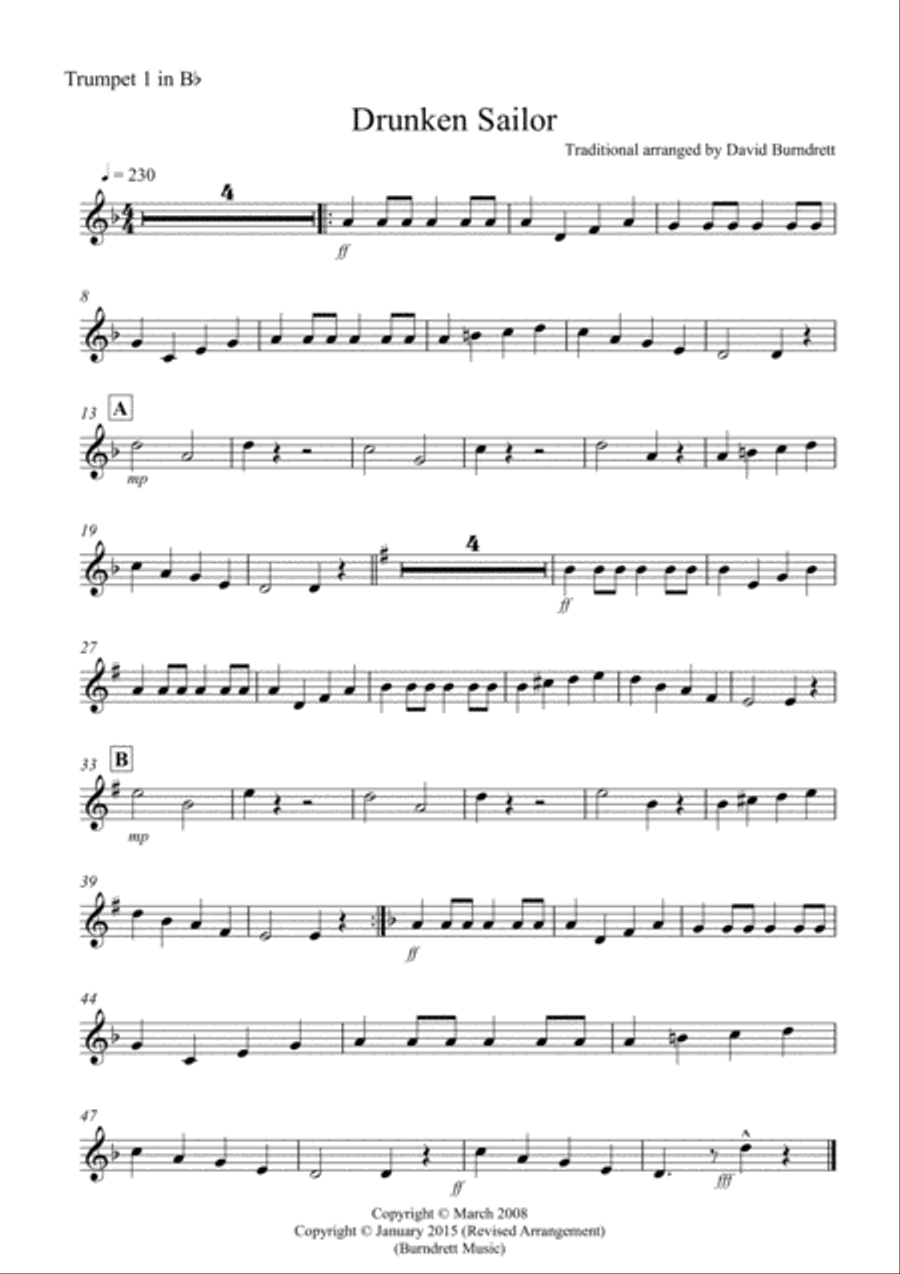 Drunken Sailor for Brass Quartet Brass Quartet scores gallery preview page 6