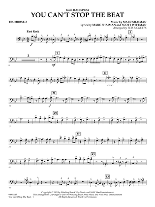 Book cover for You Can't Stop The Beat (from Hairspray) (arr. Ted Ricketts) - Trombone 2