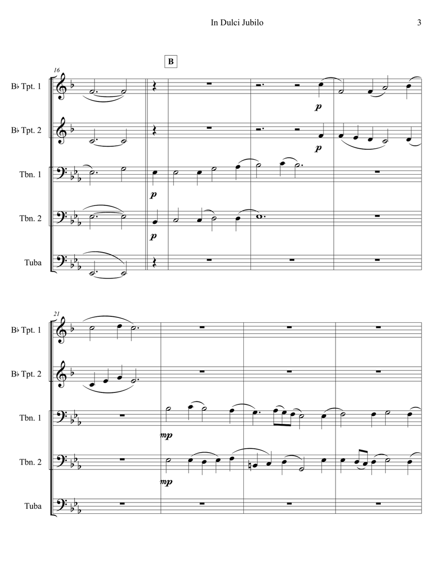 In Dulci Jubilo : Brass Quintet Brass Quintet scores gallery preview page 3