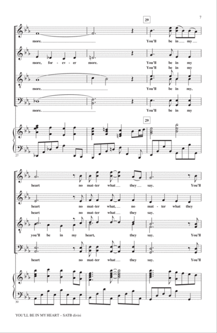 You'll Be In My Heart (from Tarzan) (arr. Mac Huff) 4-Part scores gallery preview page 5