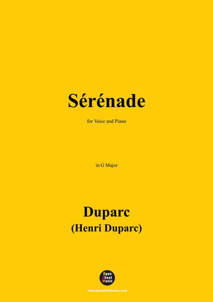 Duparc-Sérénade,in G Major