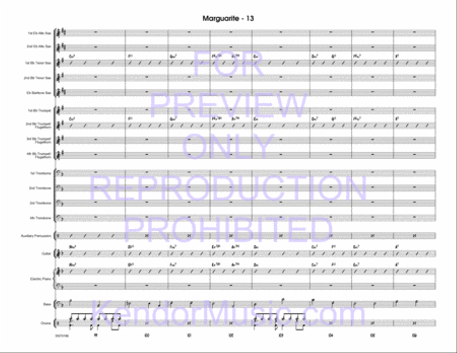 Marguarite (Full Score) Jazz Ensemble scores gallery preview page 14
