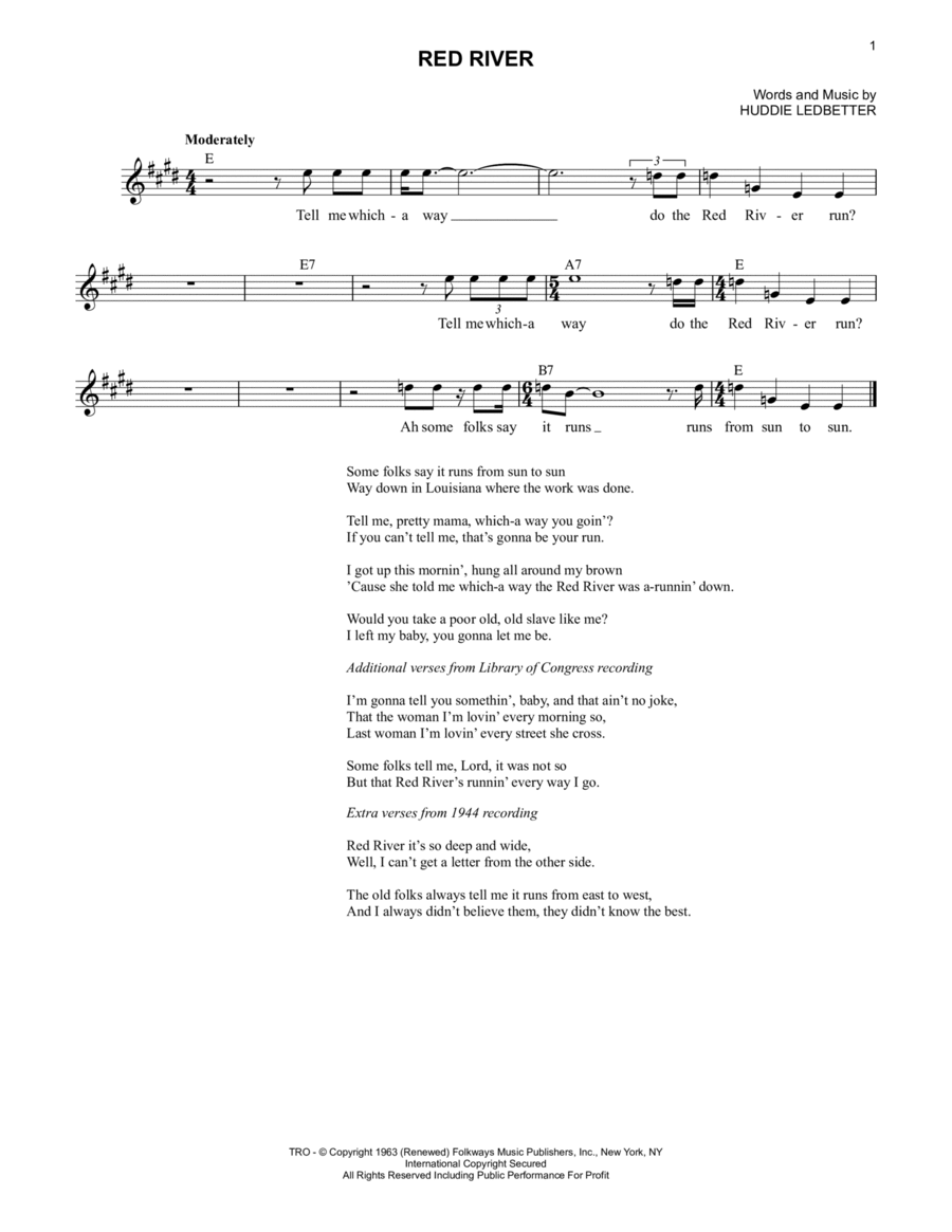 Red River Piano scores gallery preview page 1