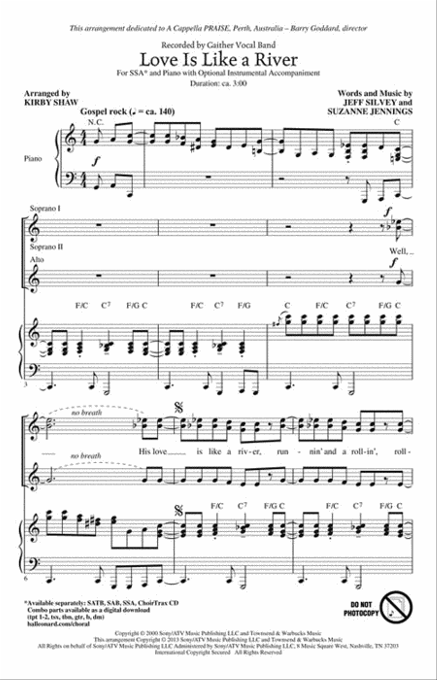 Love Is Like a River Love Is Like a River SSA scores gallery preview page 2
