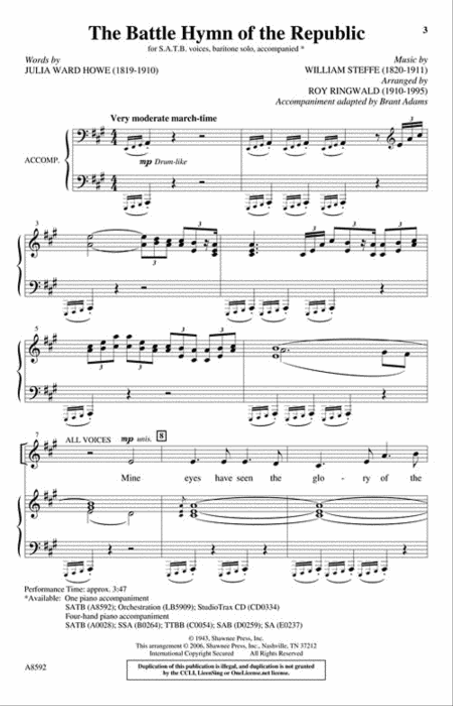 The Battle Hymn of the Republic 4-Part scores gallery preview page 2