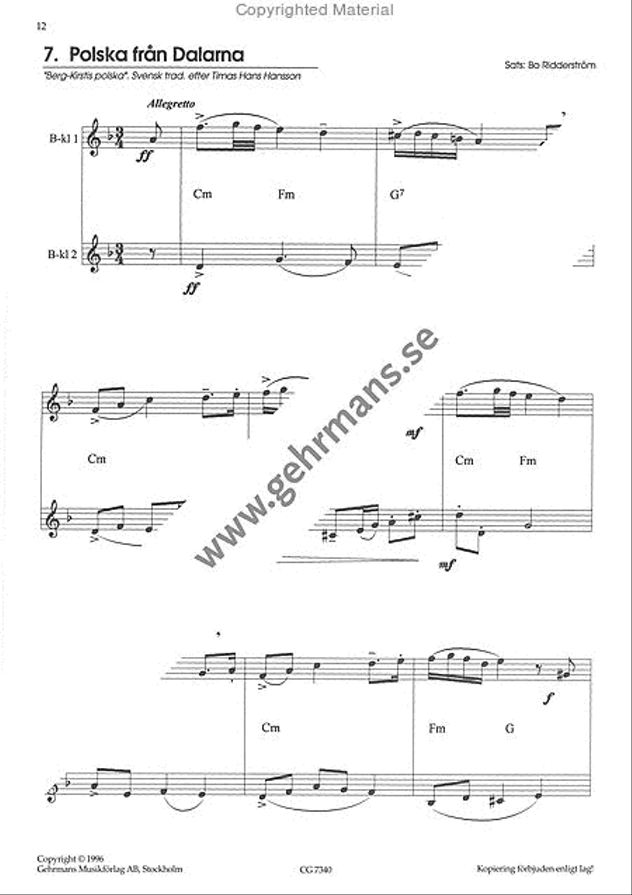 Svenska latar for klarinetter Clarinet Duet scores gallery preview page 8