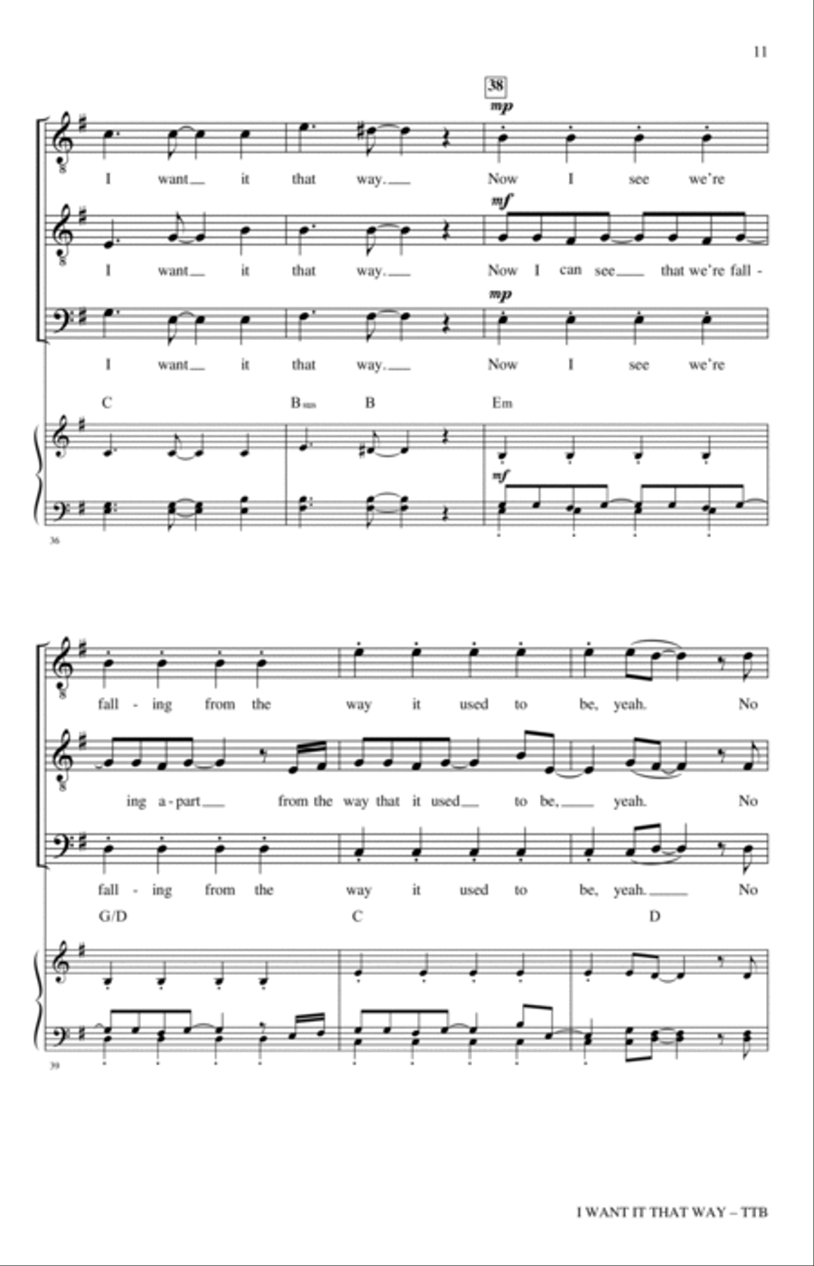I Want It That Way (arr. Nathan Howe) TTBB scores gallery preview page 9