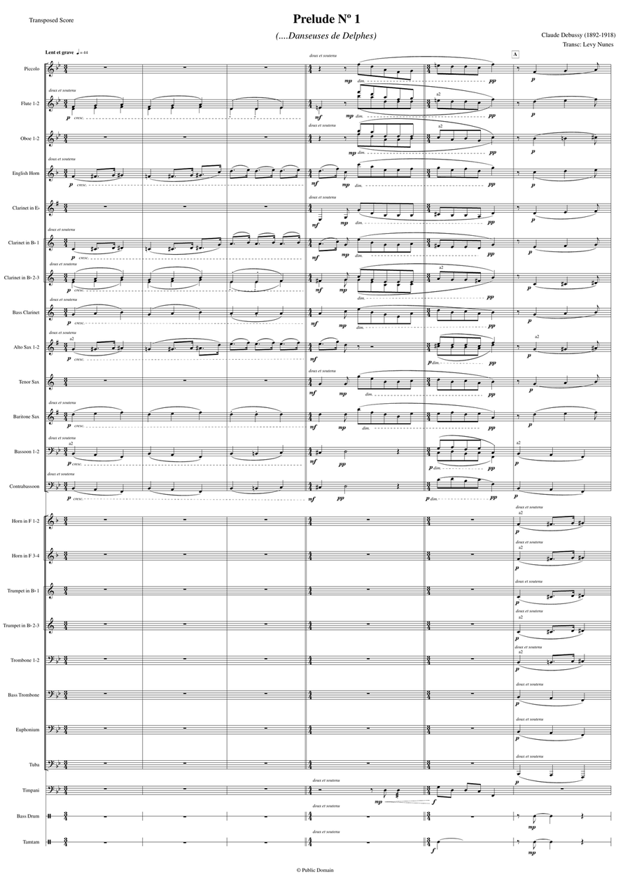 Prelude Nº 1 - Danseuses de Delphes (For Wind Orchestra) Full Orchestra scores gallery preview page 2