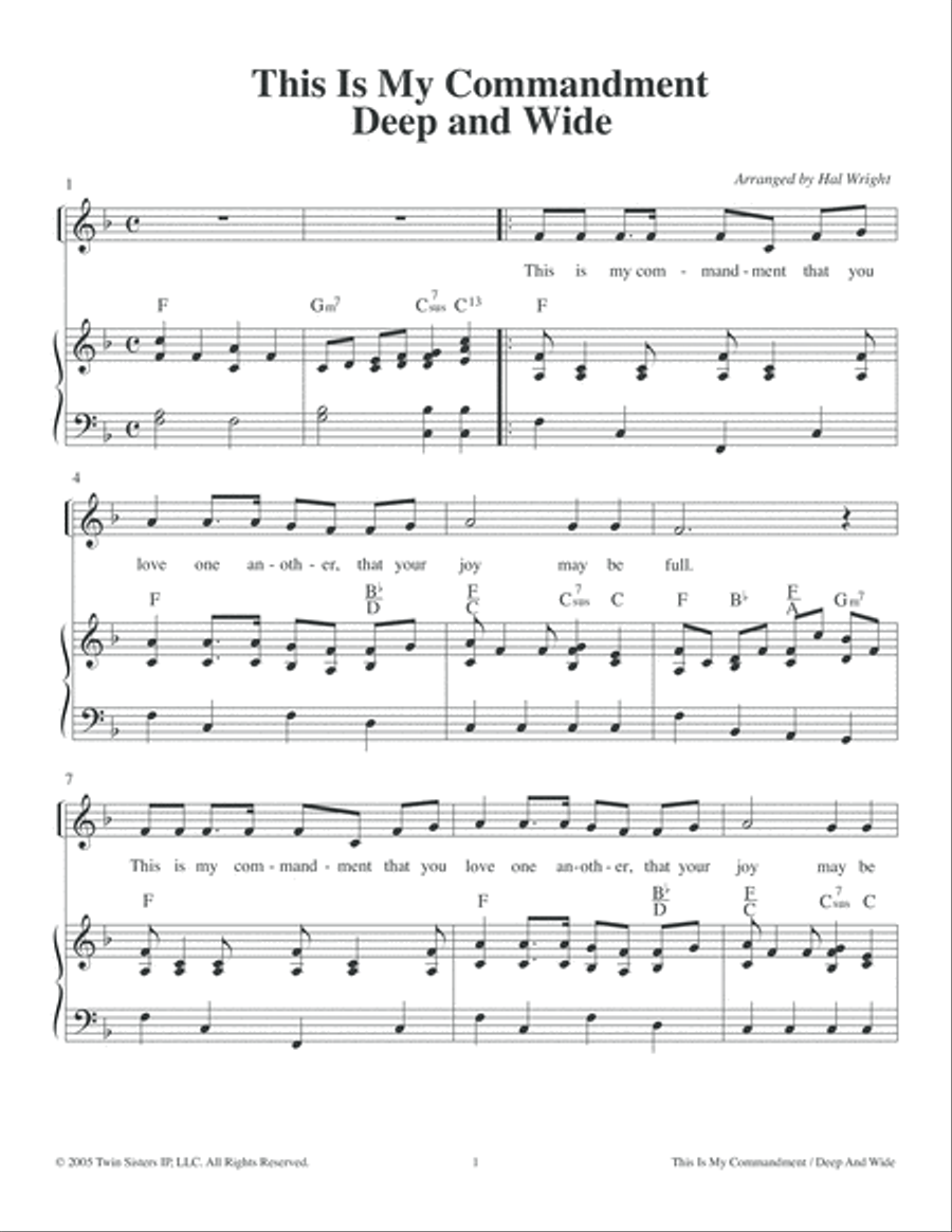 This Is My Commandment / Deep And Wide Voice scores gallery preview page 1