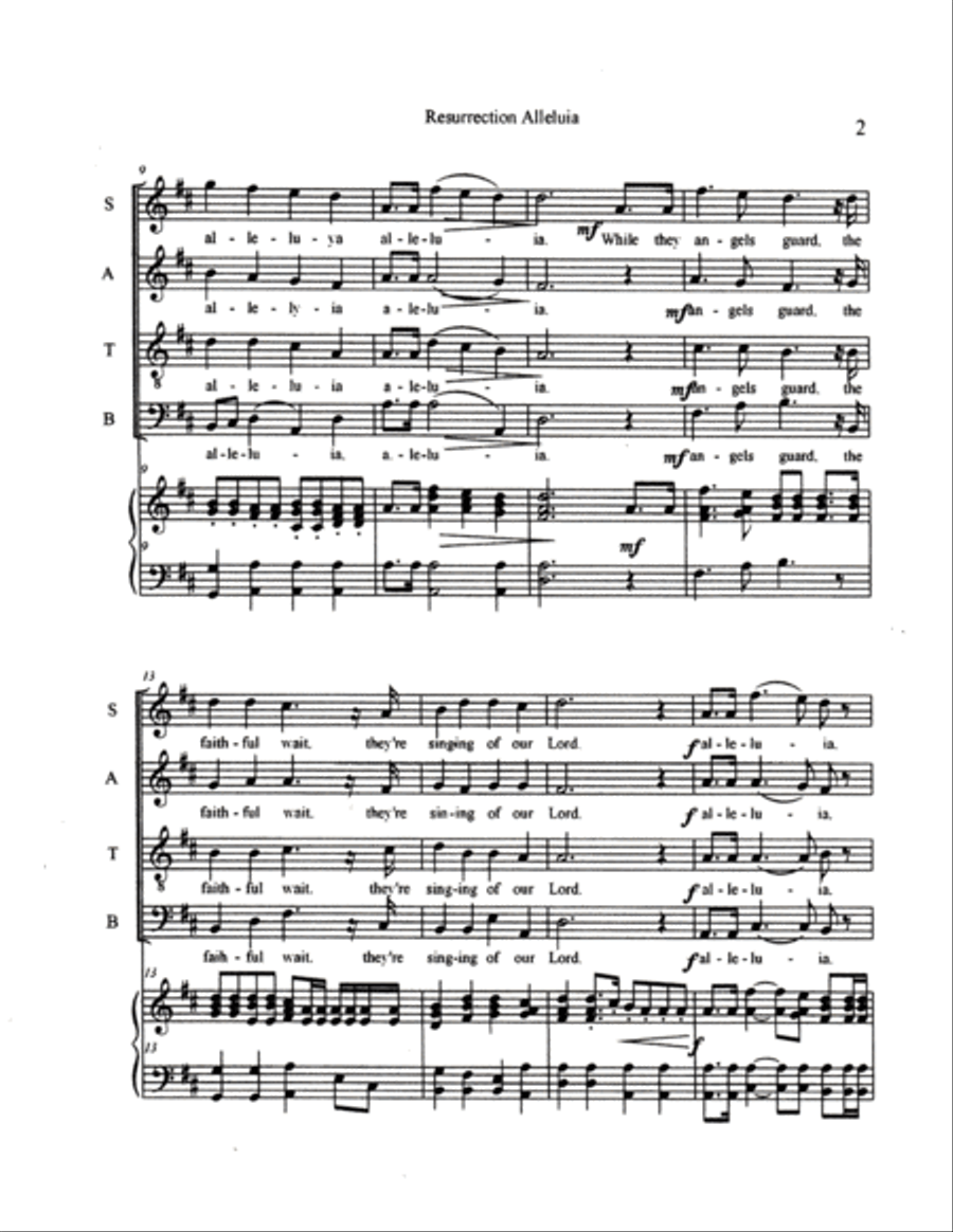 Resurrection Alleluia Resurrection Alleluia 4-Part scores gallery preview page 2