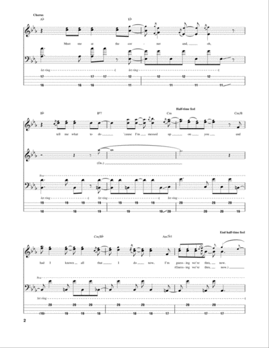 Meet Me At The Corner Bass Guitar Tablature scores gallery preview page 2