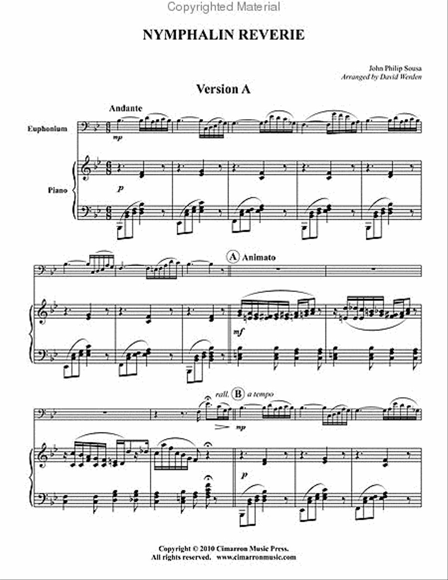 Nymphalin Reverie Euphonium scores gallery preview page 2