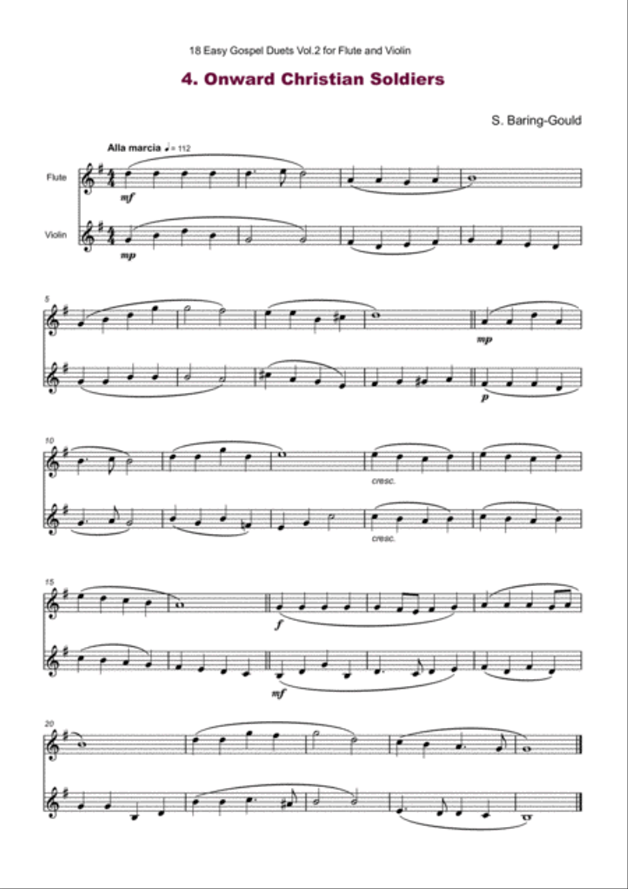 18 Easy Gospel Duets Vol.2 for Flute and Violin Flute scores gallery preview page 6
