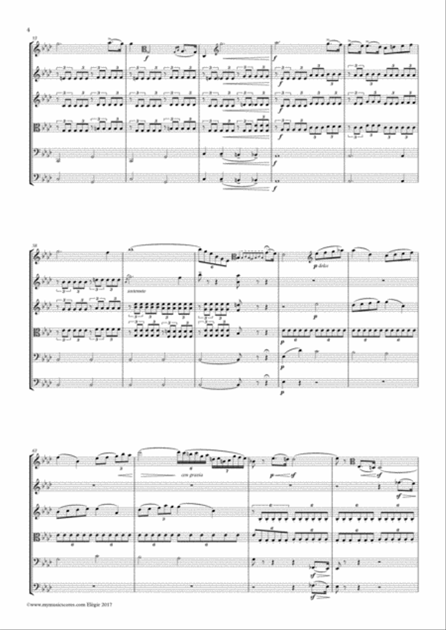Vieuxtemps Elegie, Op. 30 for Viola and String Orchestra String Orchestra scores gallery preview page 5