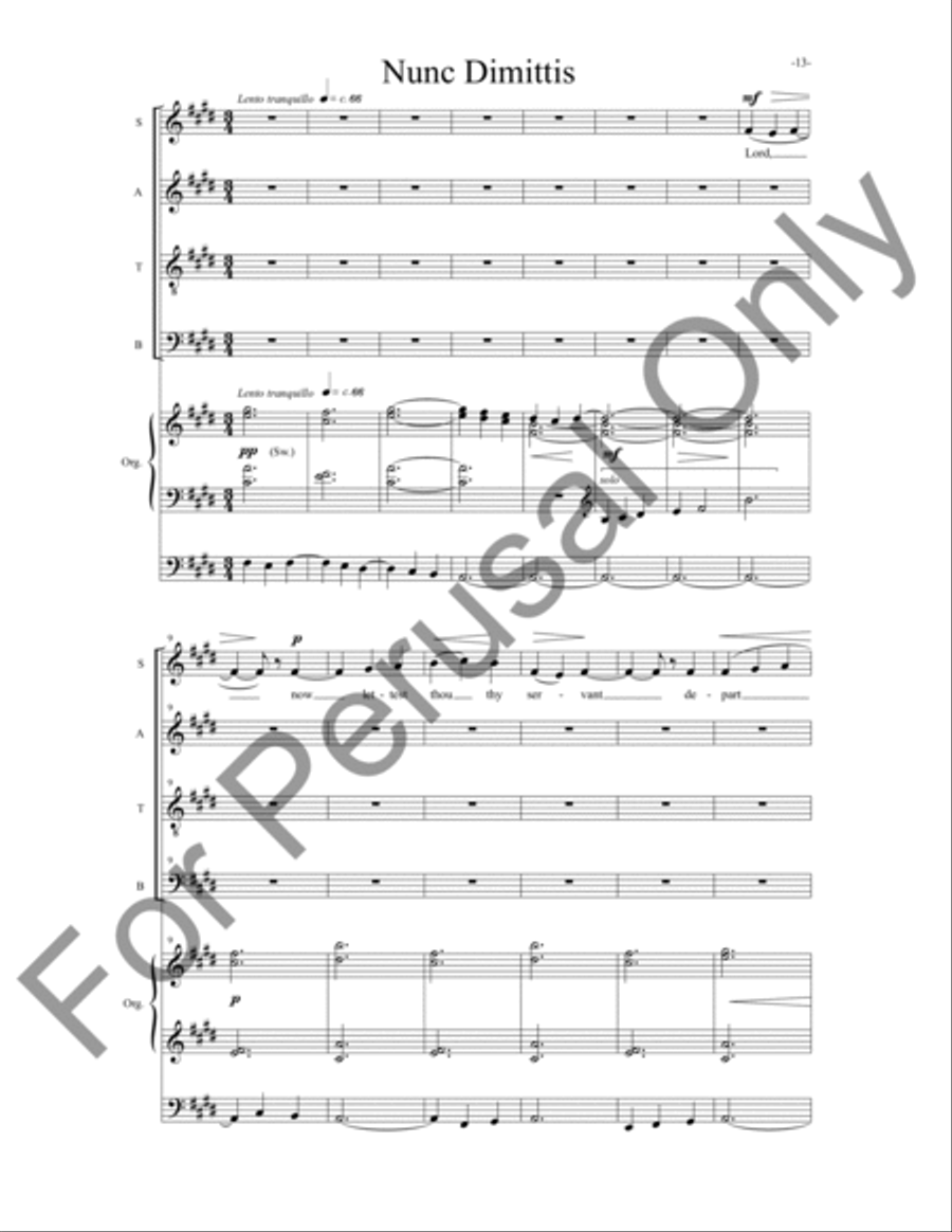 Magnificat and Nunc Dimittis 4-Part scores gallery preview page 14