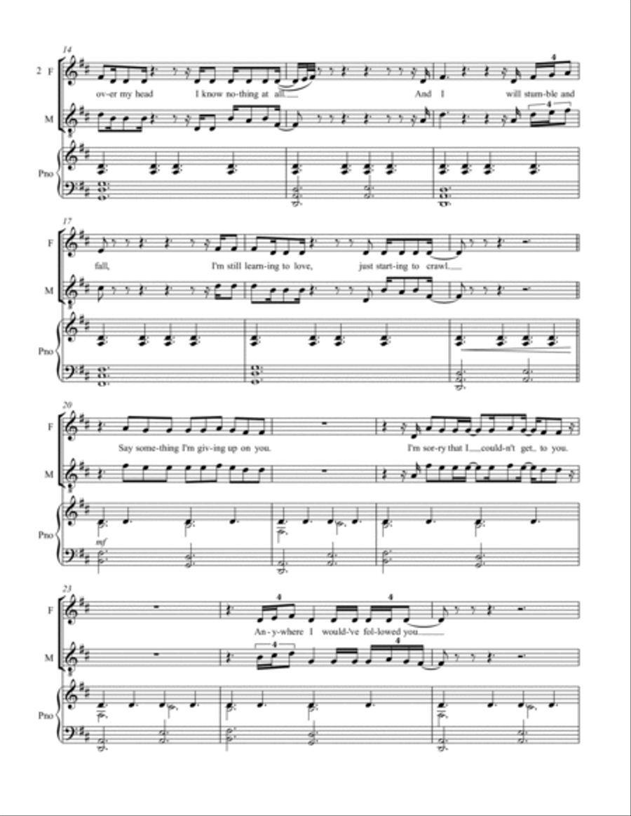 Say Something Piano scores gallery preview page 2