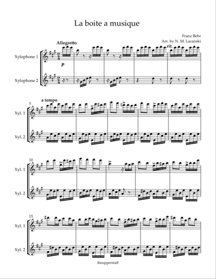 La boite a musique Percussion scores gallery preview page 2