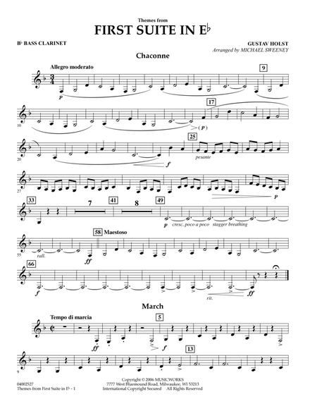 First Suite In E Flat, Themes From - Bb Bass Clarinet