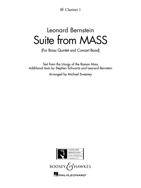 Suite from Mass (arr. Michael Sweeney) - Bb Clarinet 1