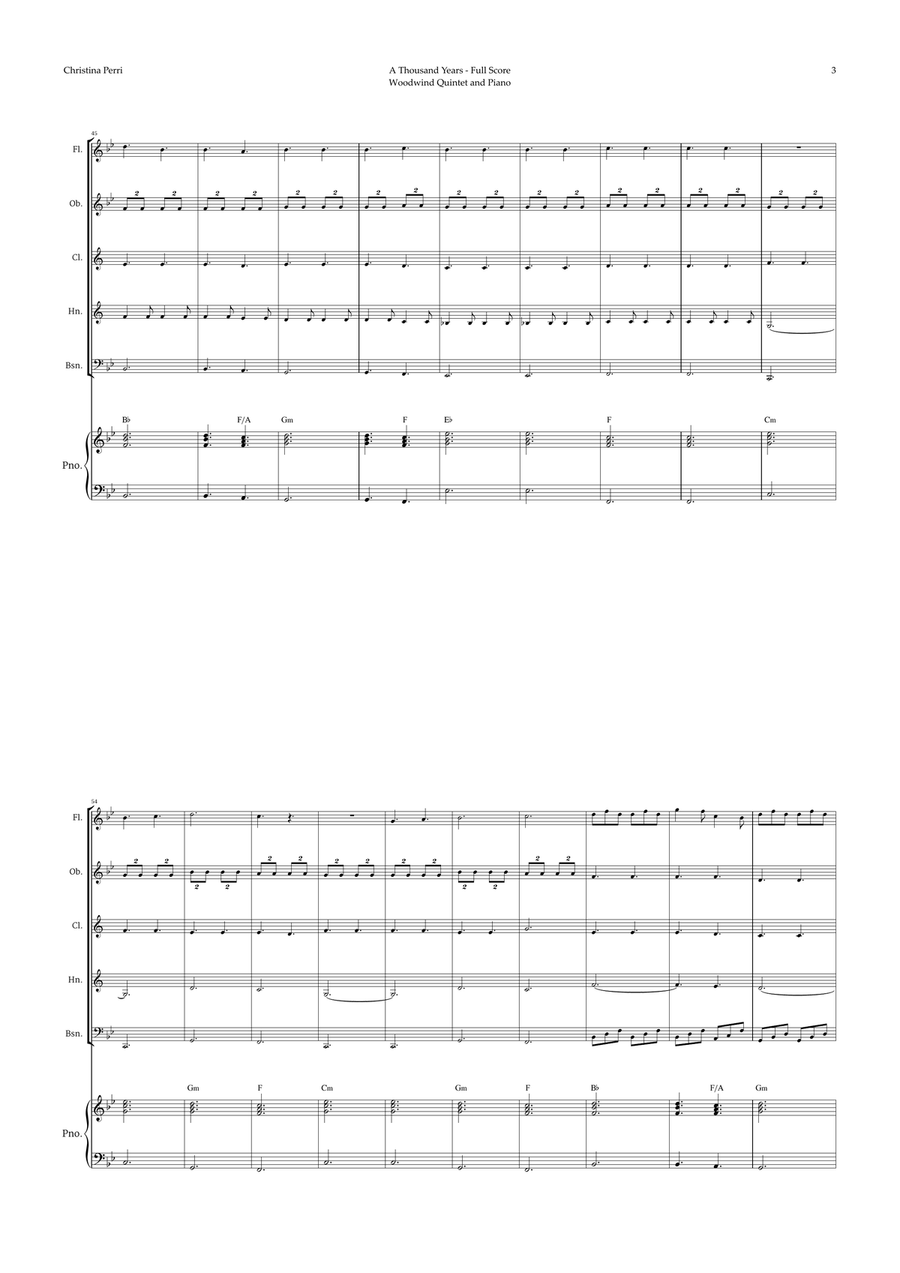 A Thousand Years Woodwind Quintet scores gallery preview page 3