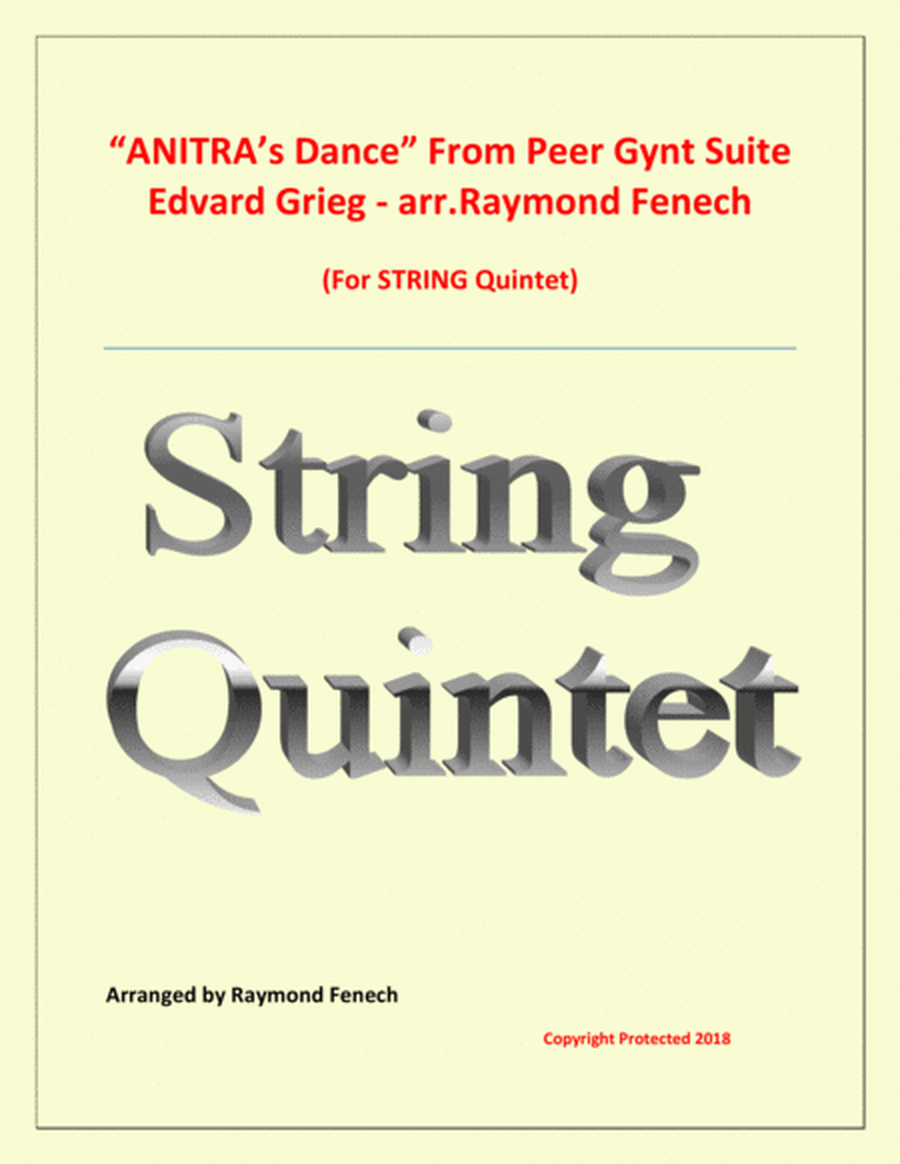 Anitra's Dance - From Peer Gynt - String Quintet (3 Violins; Viola and Violoncello) image number null