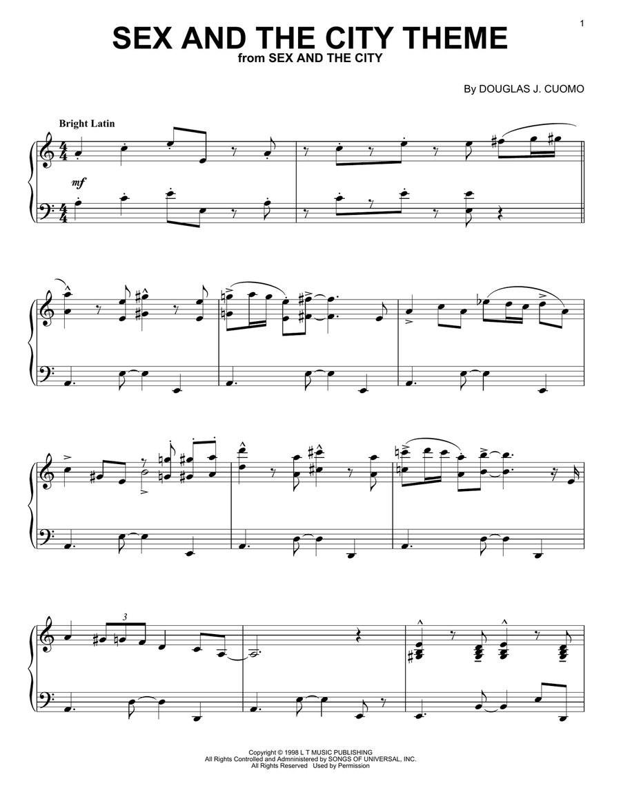 Sex And The City Theme Sex And The City Theme Piano Solo scores gallery preview page 1