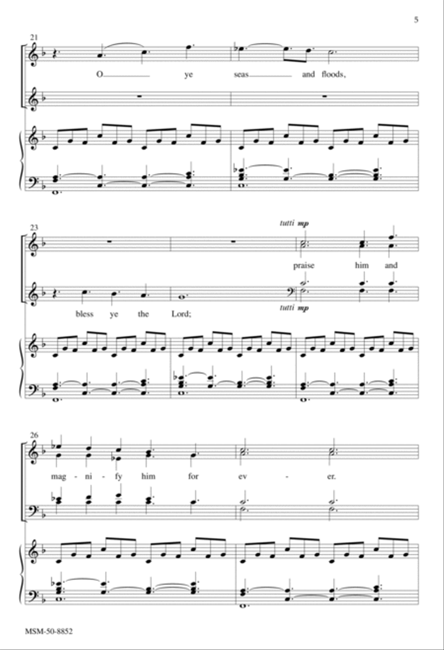 O Ye Mountains and Hills (Mvt 2 from Festival Benedicite) 4-Part scores gallery preview page 5