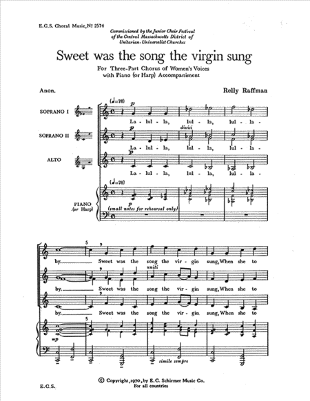 Sweet was the Song the Virgin Sung