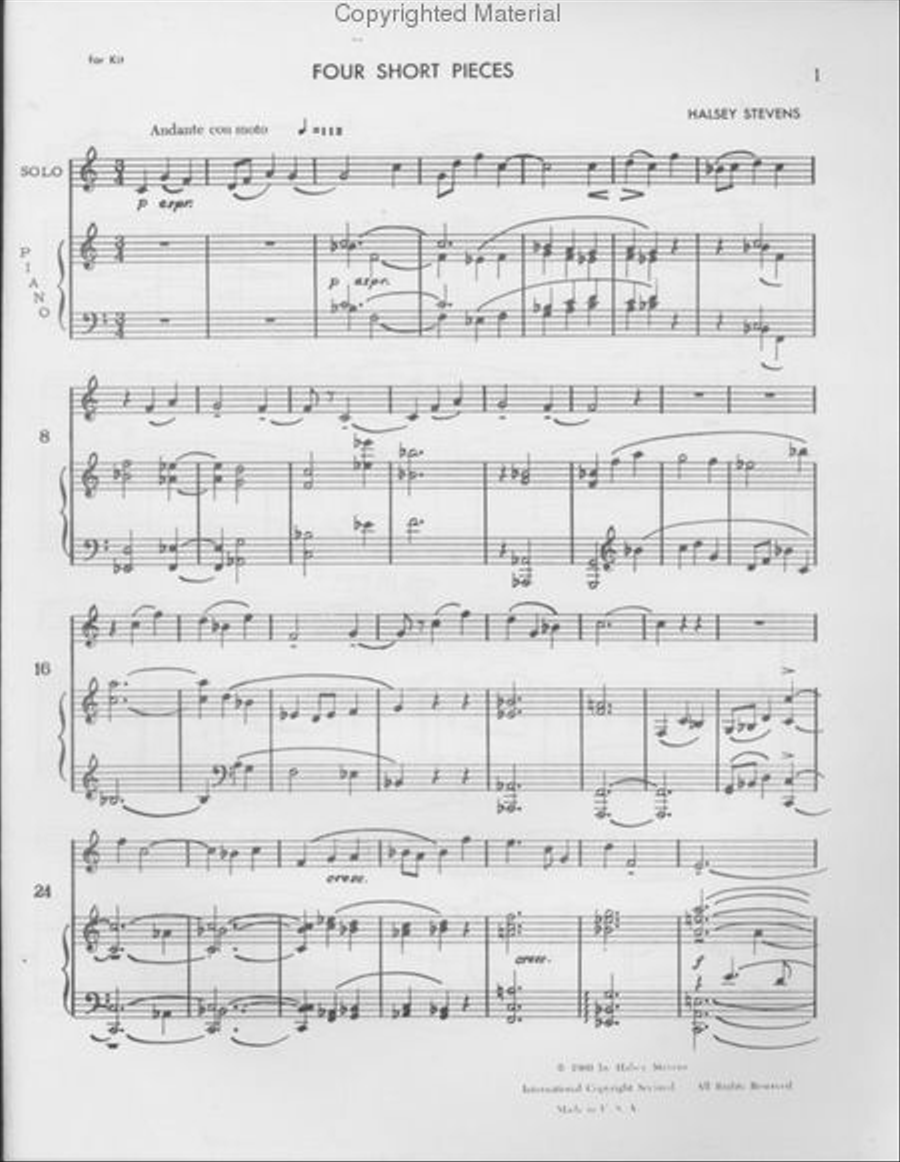 Four Short Pieces for Horn & Piano Horn scores gallery preview page 2